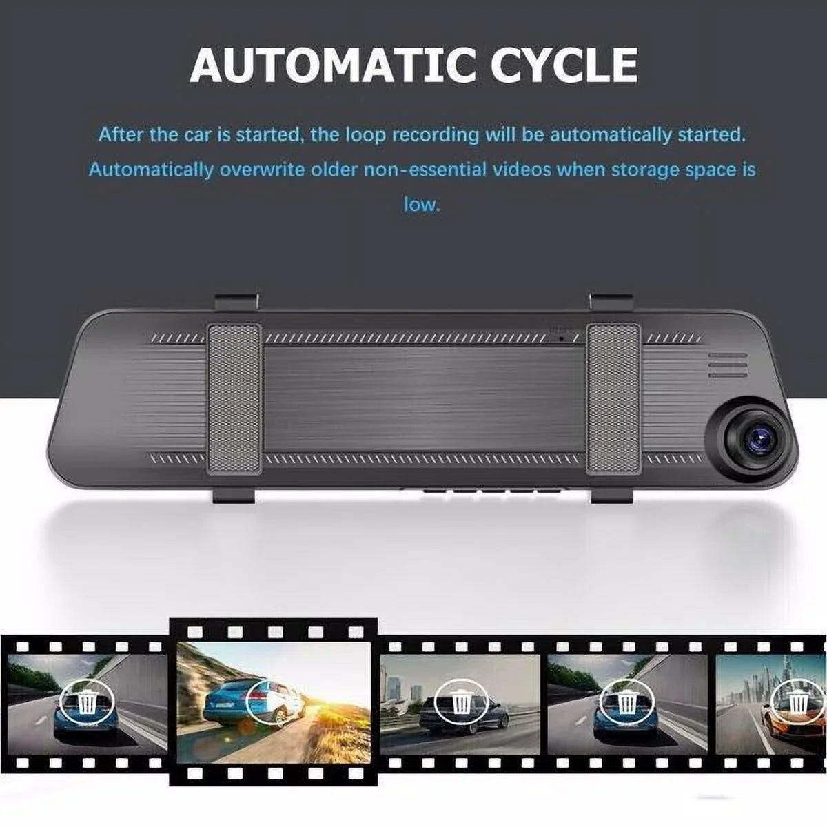 1080P Rearview Mirror Car  Dual Dash Cam Camera Front Rear  Video Recorder