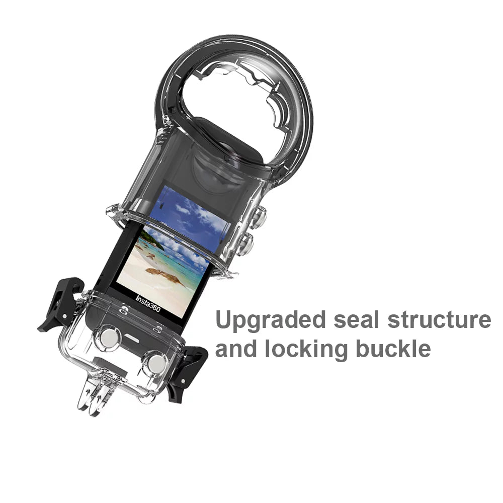 Radirus Panoramic Sports Camera Dive Case, Waterproof Housing, Diving Protective Cover, Underwater 50M, Silicone Lens Cover