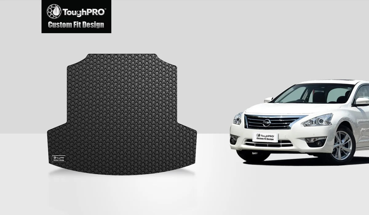 ToughPRO - Trunk Mat Compatible with  Altima - All Weather Heavy Duty (Made in ) - Black Rubber - 2018