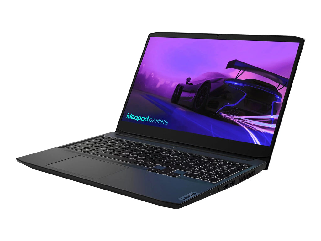 Lenovo IdeaPad Gaming 3 15ACH6 82K2 - 180-degree hinge design -  Ryzen 5 - 5600H / up to 4.2 GHz - Win 11 Home -   1650  - 8   - 512   NVMe - 15.6"  1920 x 1080 (Full ) @ 120 Hz - 802.11a/b/g/n/ac/ax - shadow black - kbd: