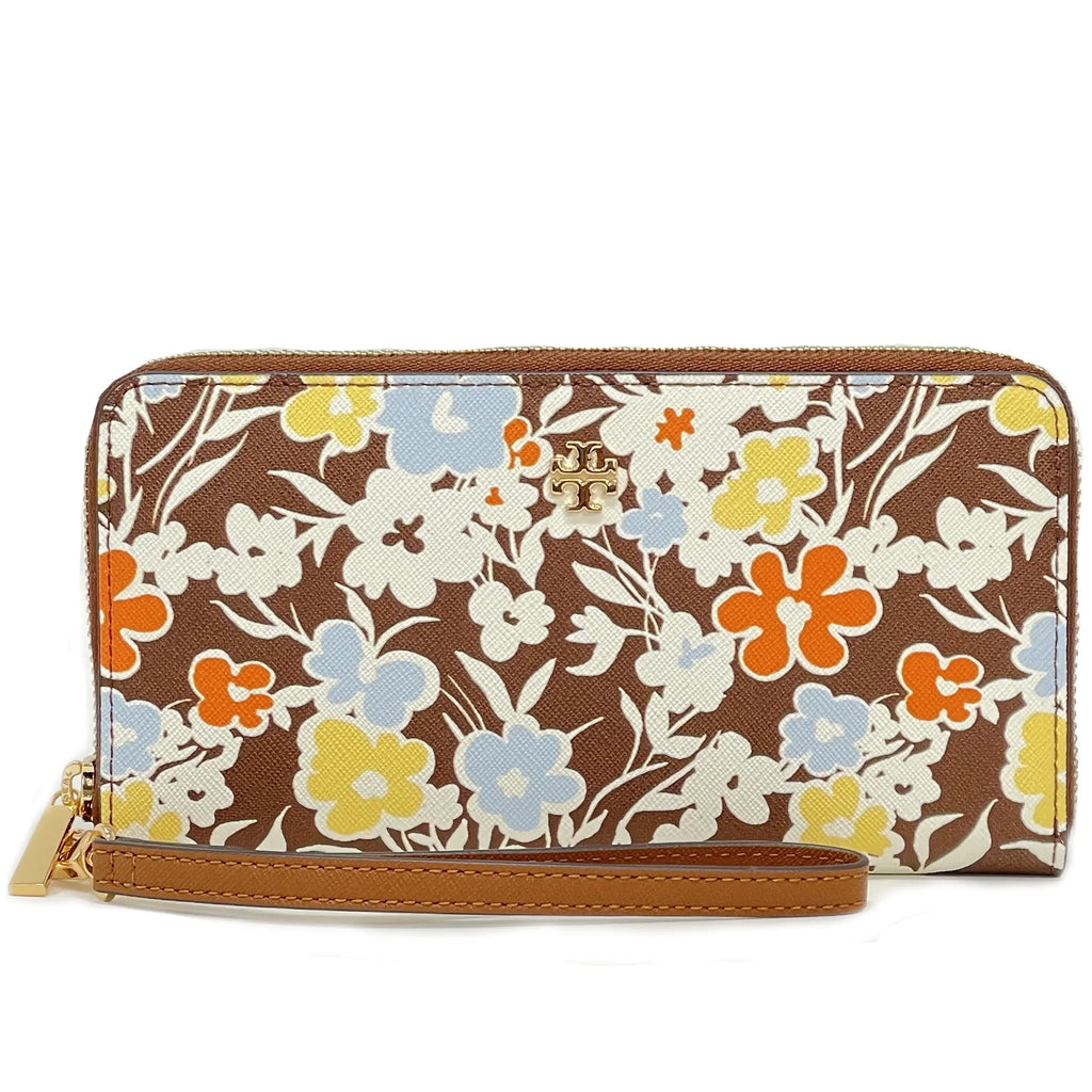 Tory Burch Women's Emerson Printed Wristlet Zip Continental Wallet