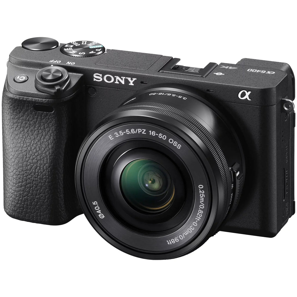Sony Alpha a6400 Mirrorless Digital Camera with   16-50mm +  55-210mm  Lens + 2 Pack SanDisk 128GB Card + Backpack + ZeeTech Accessory Bundle
