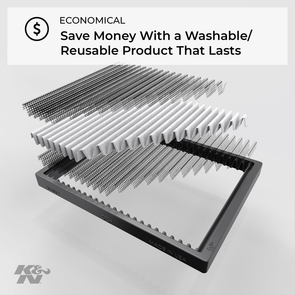 & Cabin Air Filter: Washable and Reusable: Designed For Select 2010-2015 Chevy Camaro Vehicle Models,