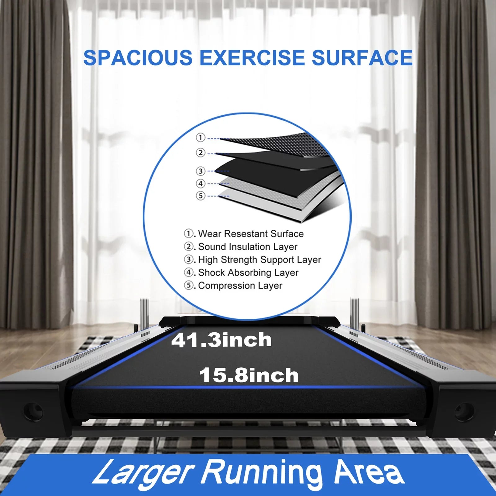 2 in 1 Under Desk Treadmill - 2.5  Folding Treadmill for Home, Installation-Free Foldable Treadmill Compact Electric Running Machine, Remote Control &  Display Walking Running Jogging, Blue