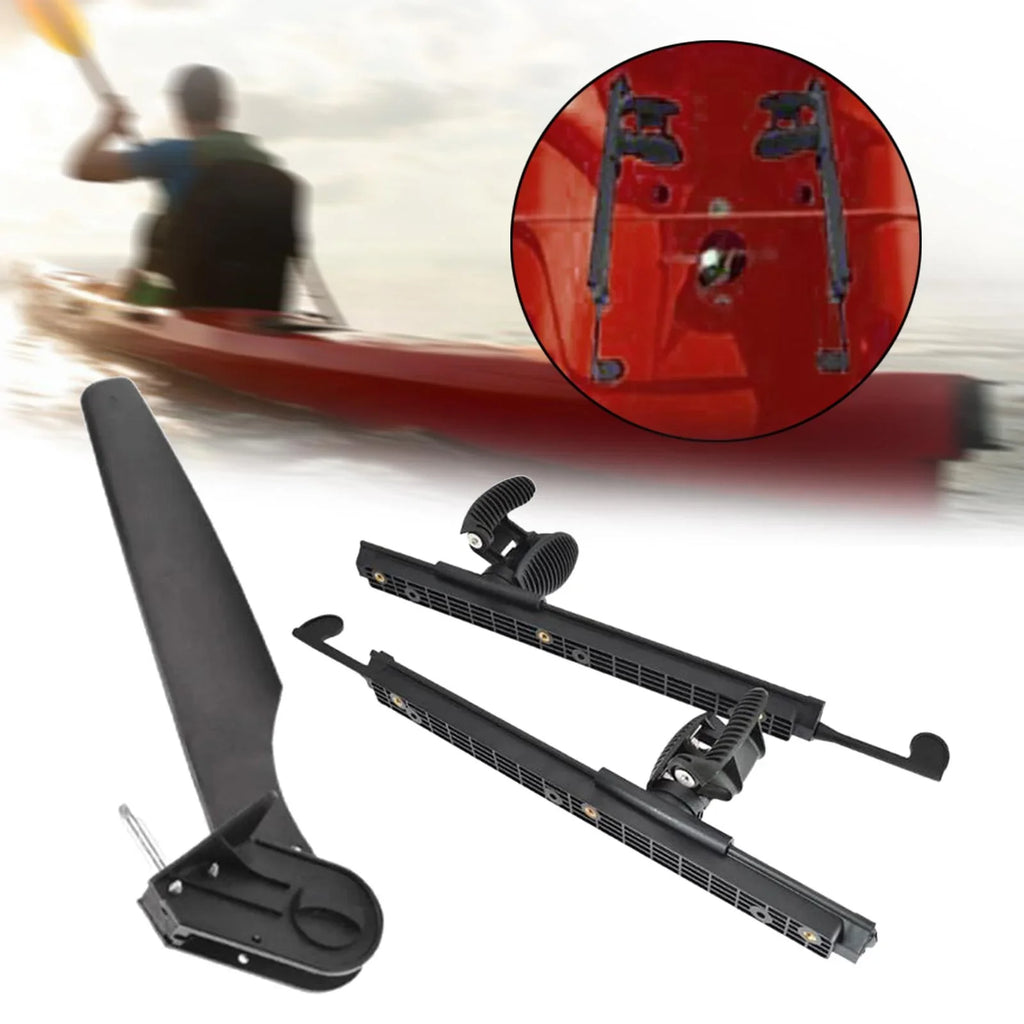 Kayak Rudder Kayak Foot Pegs Boat Tail Watercraft Rudder with Foot Brace Pedals for Fishing Boat Canoeing Marine Accessories