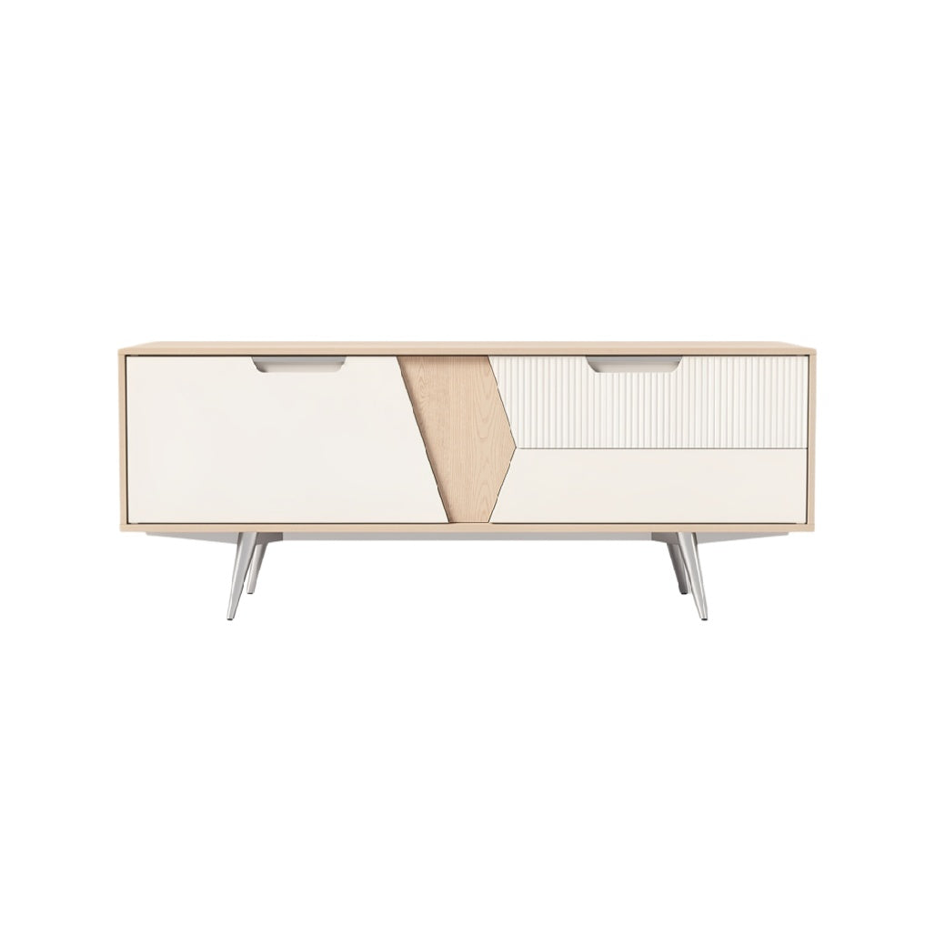 Modern Minimalist TV Stand with Geometric Design and Sleek Legs