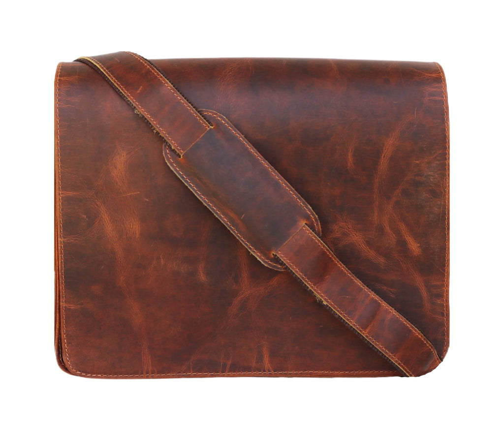 Handmade Leather satchel bag for iPad office briefcase gift for men MacBook bag distressed shoulder bag