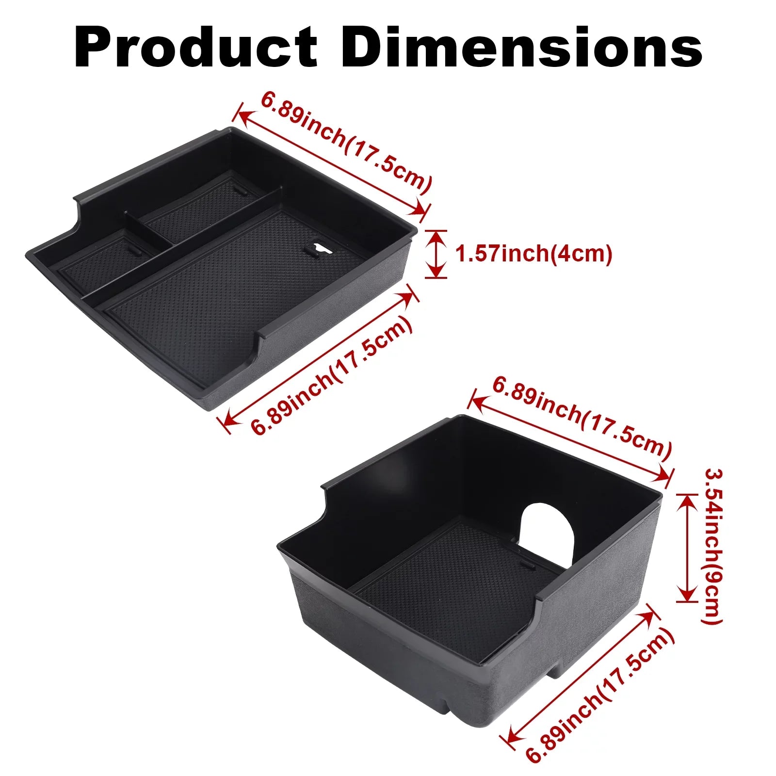 Center Console Organizer Tray,Car Central Control Storage Box Compatible with for Ford Bronco 2021 2022 2 Door 4 Door  Armrest Double Layer Storage Tray (2PCS)