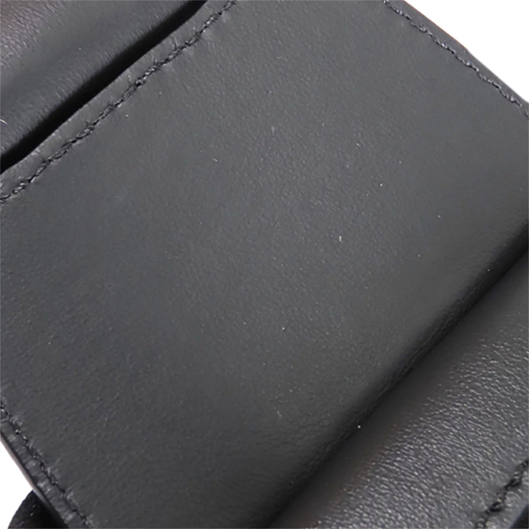 Pre-Owned Authenticated Fendi Stripes Convertible Baguette Nylon Fabric Black Satchel Unisex (Good)