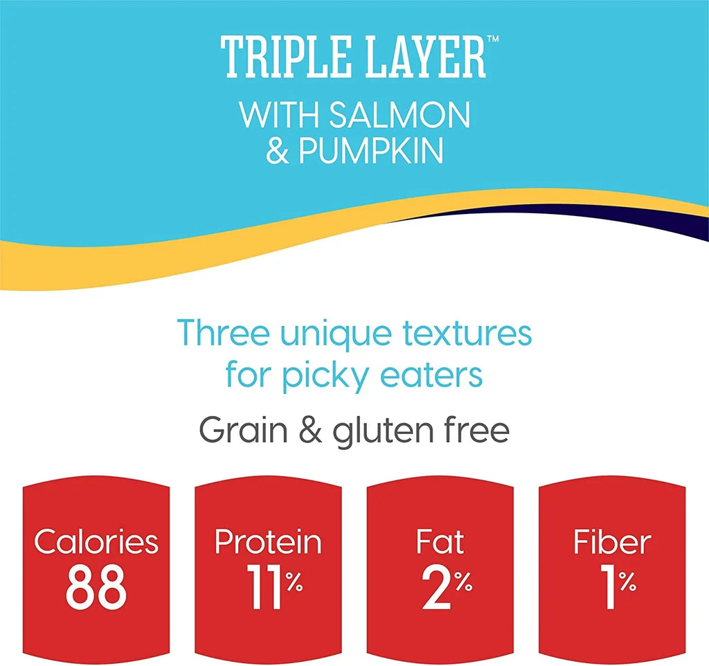 Solid Gold Grain Free Wet Cat Food Pate - Made with Real Salmon & Pumpkin - Triple Layers Canned Cat Food Mousse, Pate, and Shreds for Healthy Digestion, Weight Control, & Overall Immunity