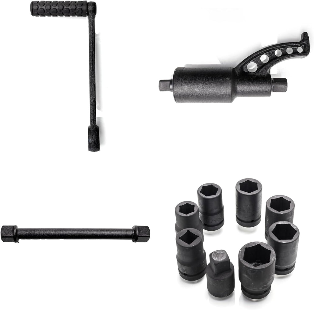 1:58 Heavy Duty Torque Multiplier Set 4800  Lug Nut torque Set Lugnut Remover with Case Labor Saving Tool 8pcs Socket Black