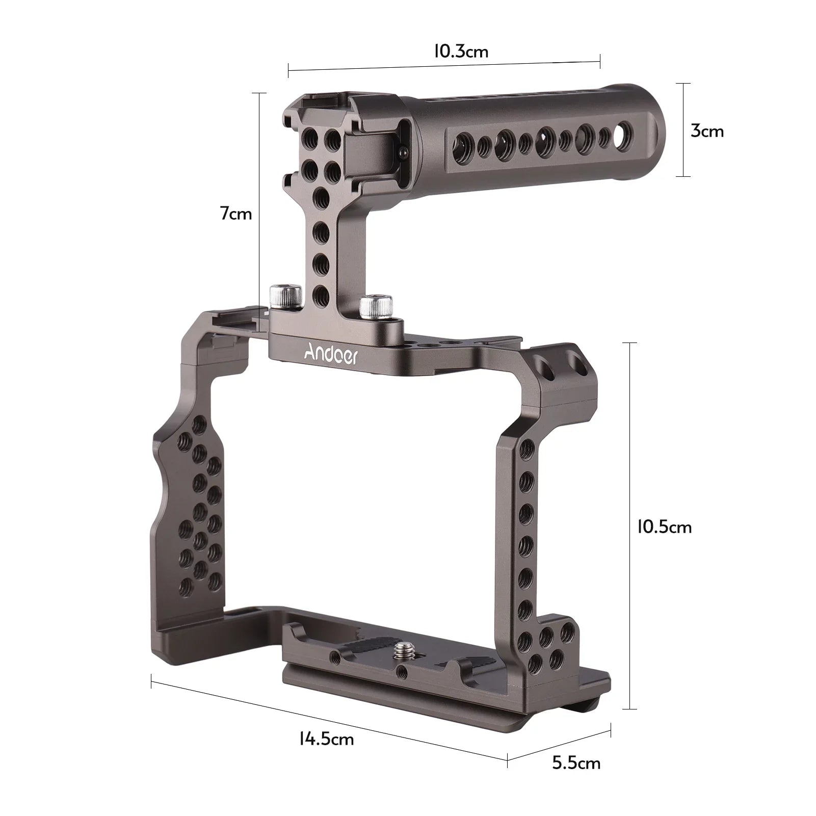 Andoer Aluminum Alloy Camera Cage Kit with Video Rig Handle Grip Replacement for Sony  /  /