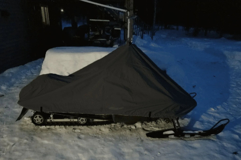 200 Denier Storage Snowmobile Cover Compatible for the 2014-2015 Ski Doo Bombardier Model   - 800R Snowmachine Sled. All Black.