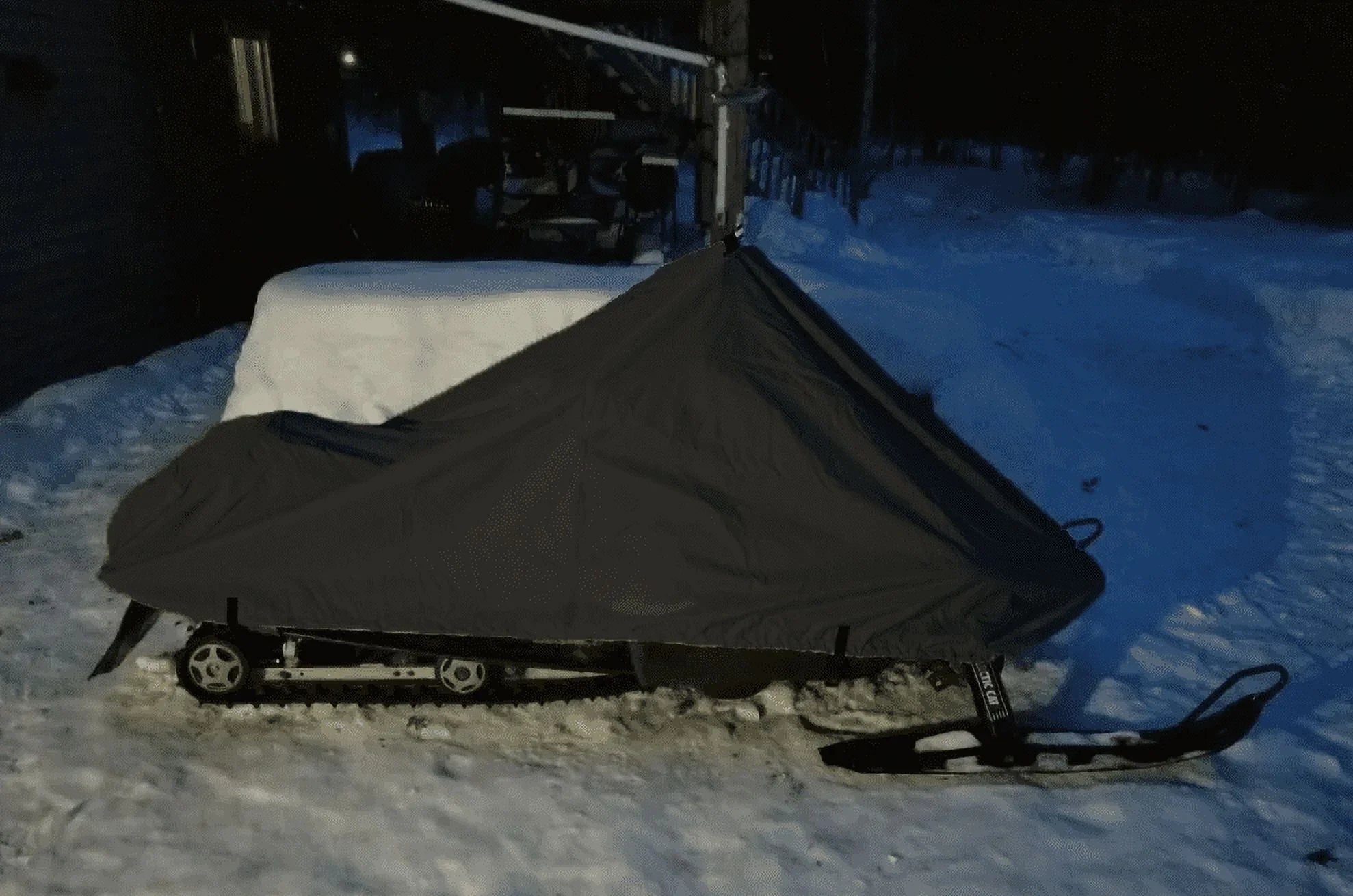 200 Denier Storage Snowmobile Cover Compatible for the 2014-2015 Ski Doo Bombardier Model   - 800R Snowmachine Sled. All Black.