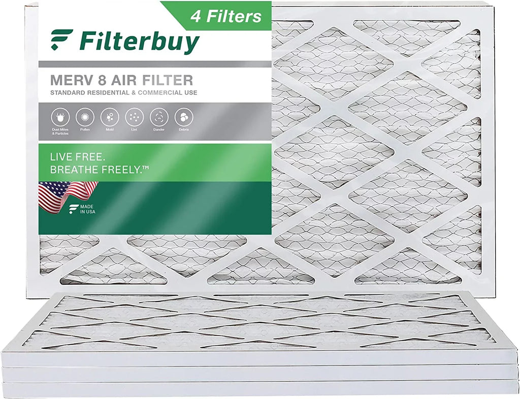 Filterbuy 8x24x1  8 Pleated   Furnace Air Filters (4-Pack)
