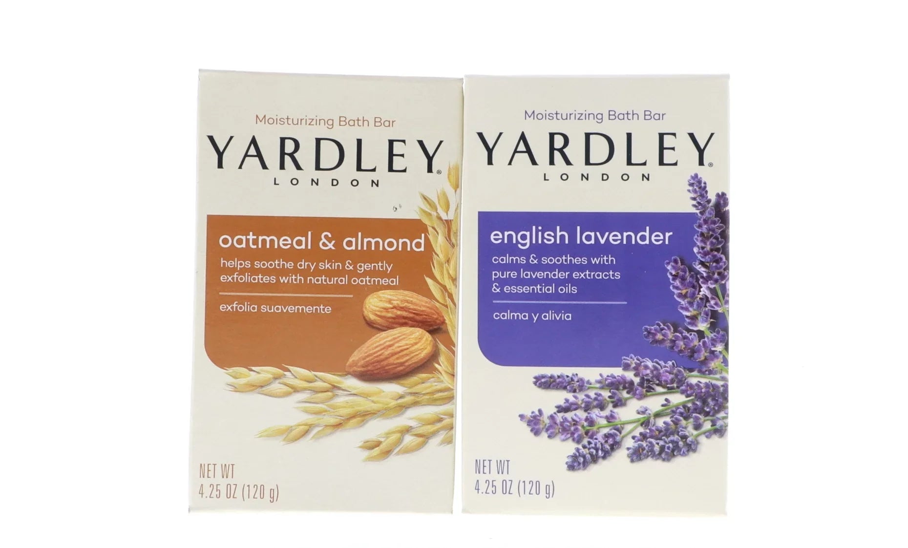 Yardley English Lavender Bath Bar, 4.25 oz 6 , Yardley Oatmeal & Almond Bath Bar, 4.25 oz 6