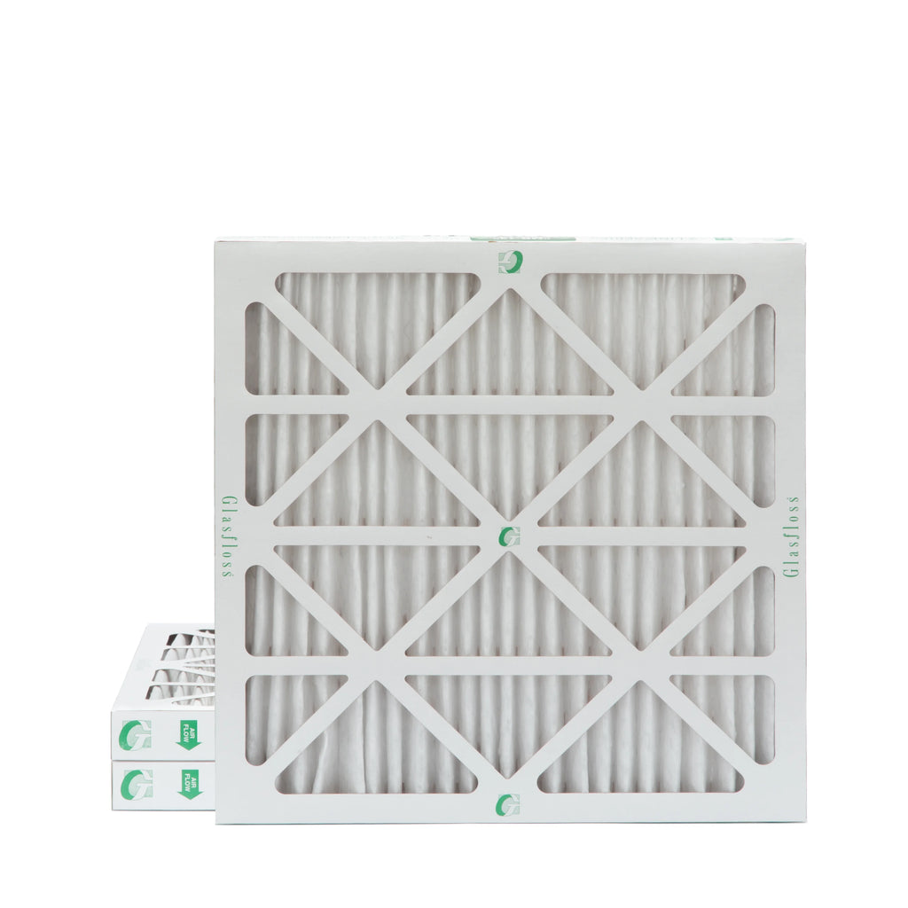 3 Pack of 24x24x2  13 Pleated 2" Inch Air Filters by Glasfloss. Actual Size: 23-3/8 x 23-3/8 x 1-3/4