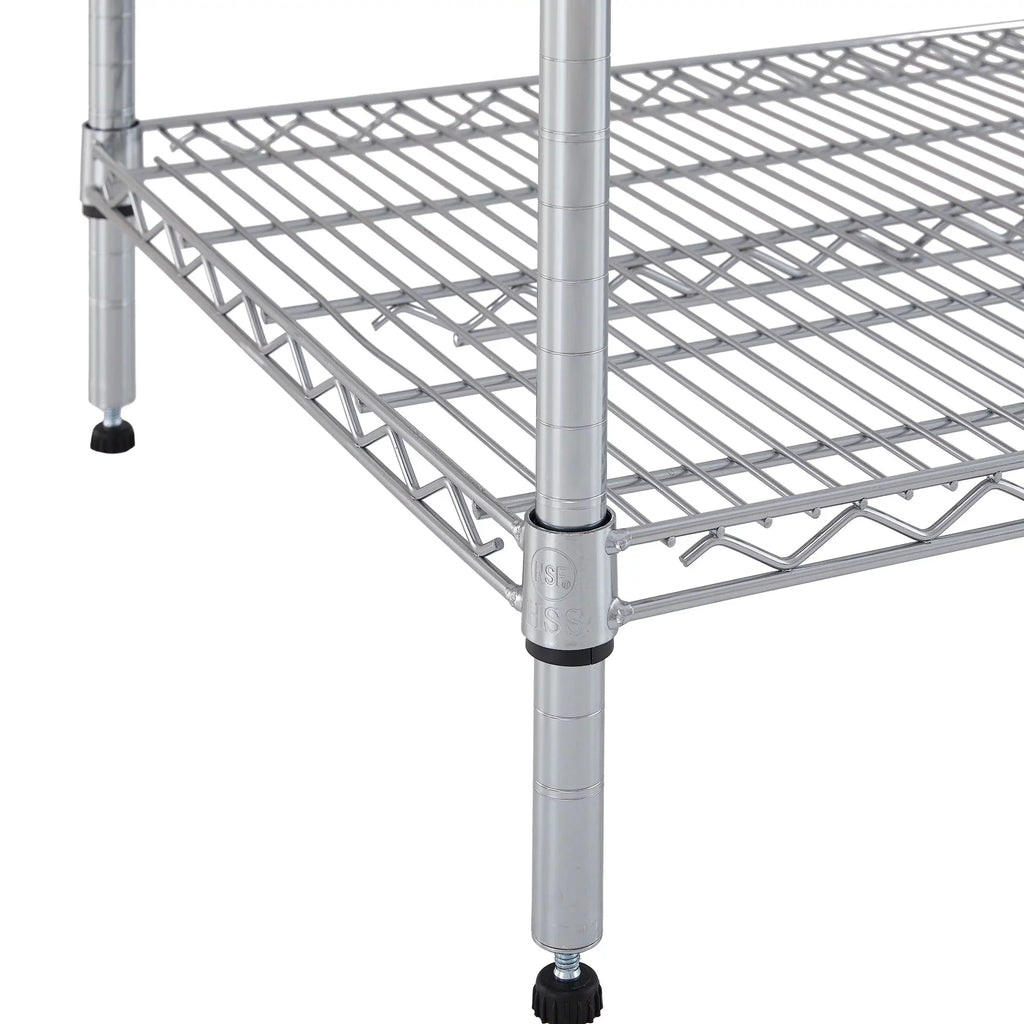 Hyper Tough Steel 4-Tier Storage Shelf Unit 72" x 60" x 24", 4000lb Total Capacity, Chrome