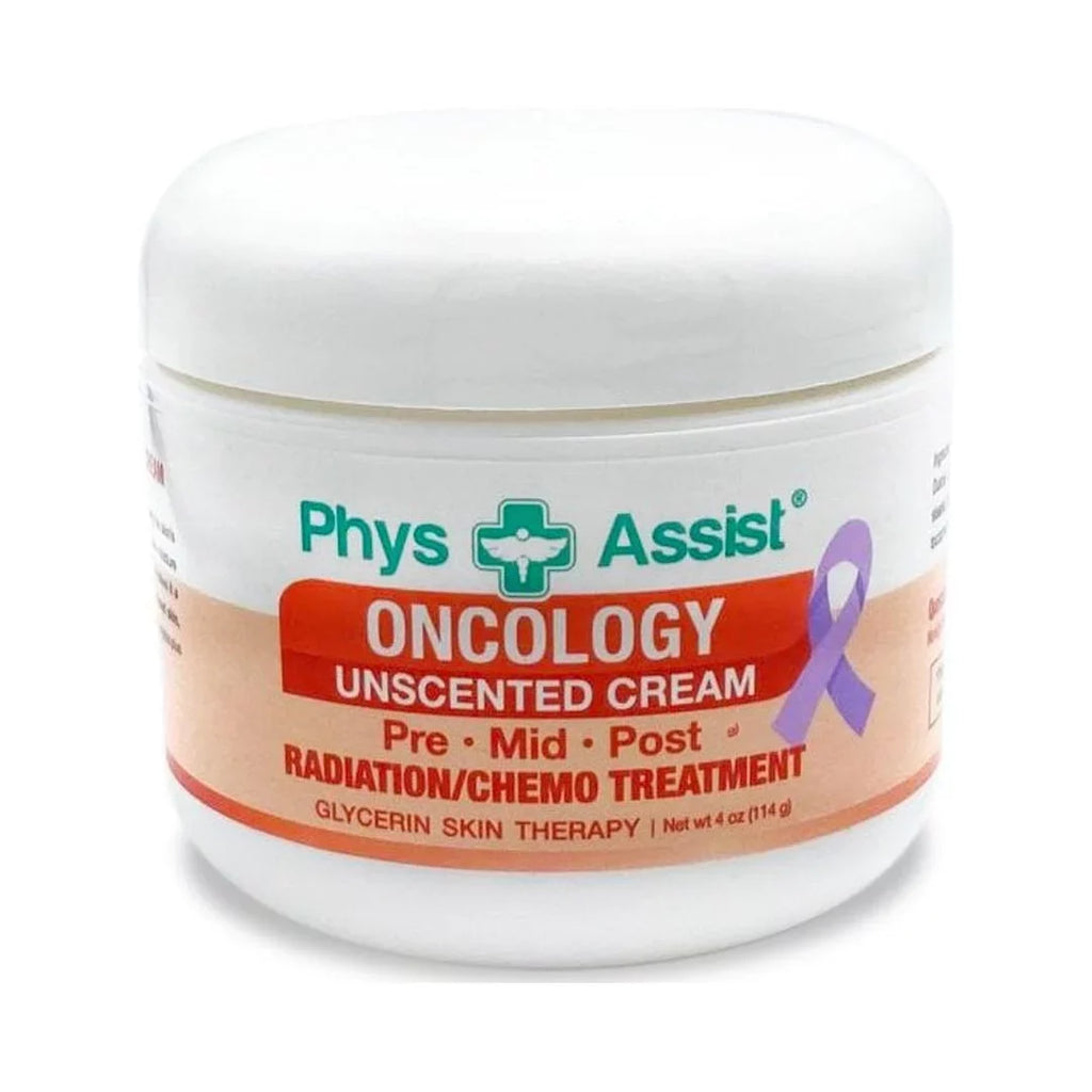 PhysAssist Oncology Unscented Glycerin skin therapy cream. Before and after radiation and chemo treatments. 4 oz