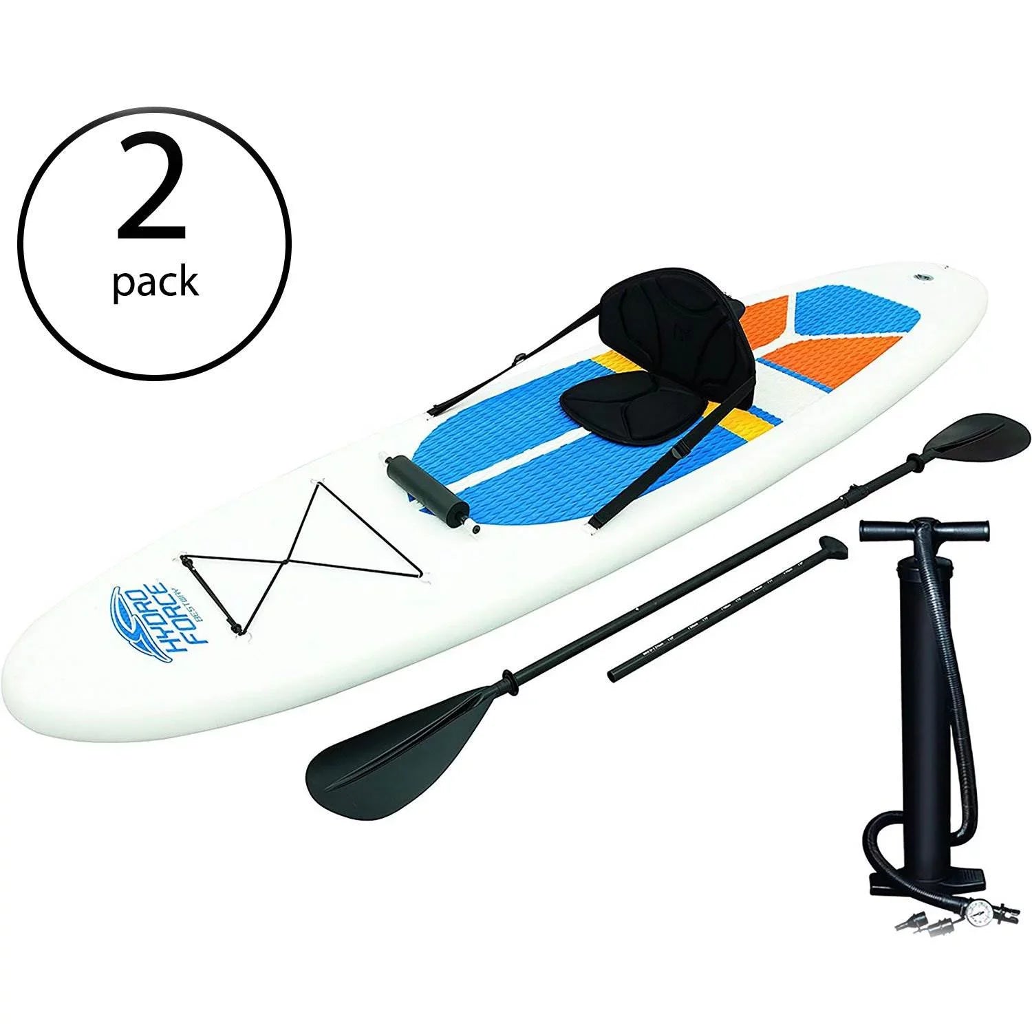 Bestway Hydro-Force White Cap 10' Inflatable Stand Up Paddle Board (2 Pack)