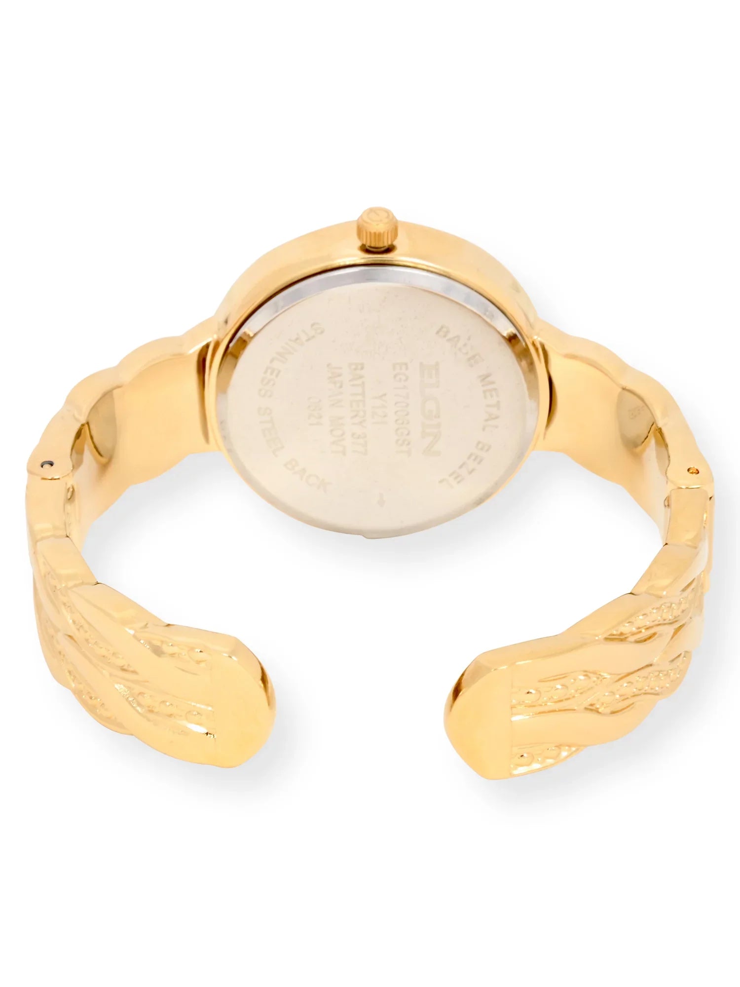 Elgin Adult Female Analog Watch Set with Round Black Dial in Gold ()