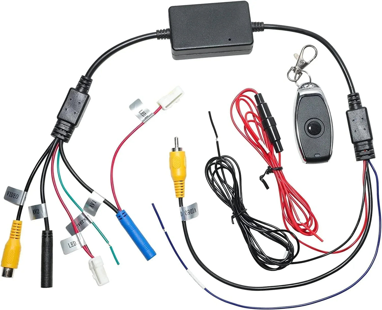 Intelligent Car 4-in-1 Video Switcher for Backup Camera, Multi-Function 4-Way Video Switcher (4 in, 1 Out)
