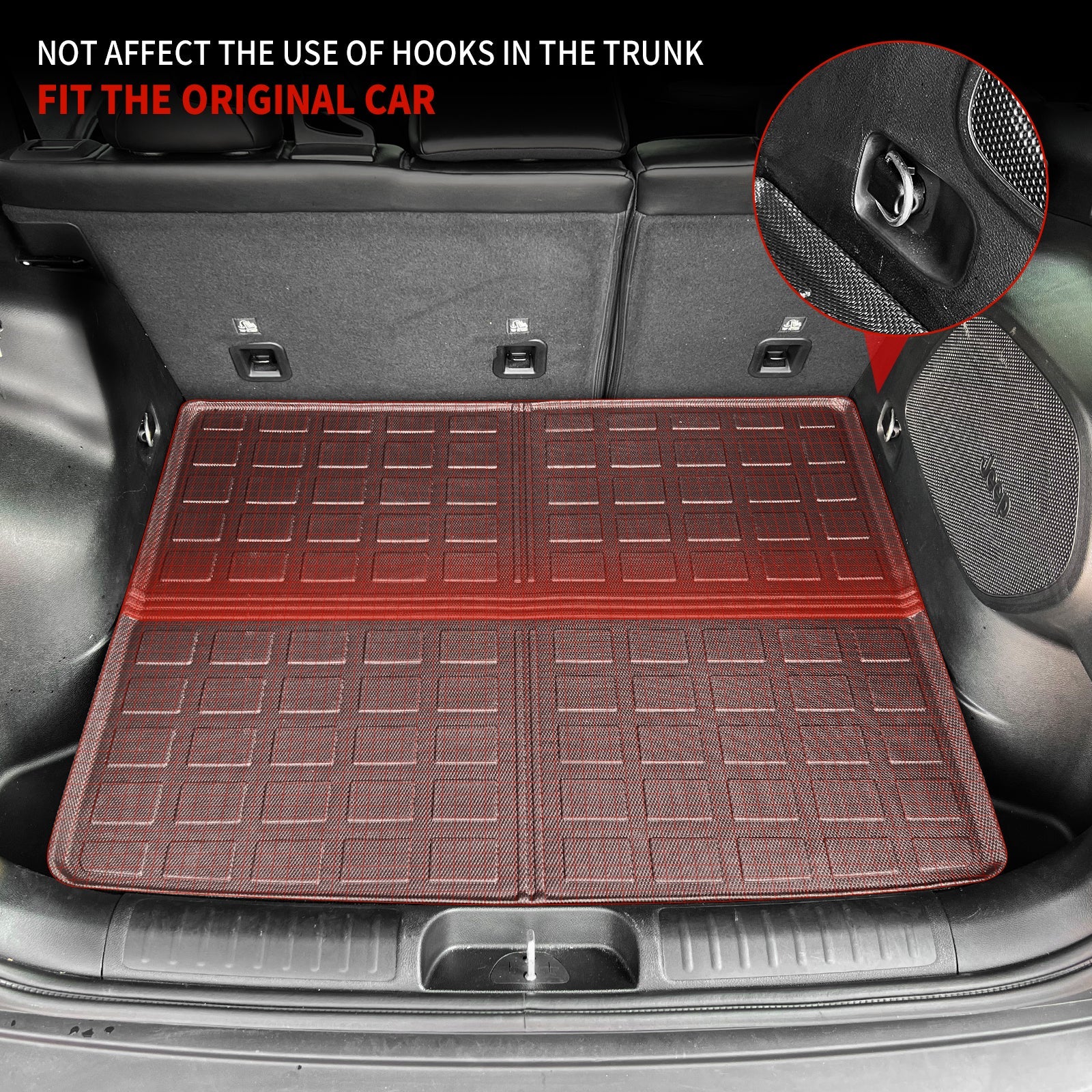 Cargo Mat Compatible with 2019-2023 Jeep Cherokee Trunk Mat Cargo Liner  All Weather Trunk Liner 2022 Cherokee Accessories (Trunk Mat)