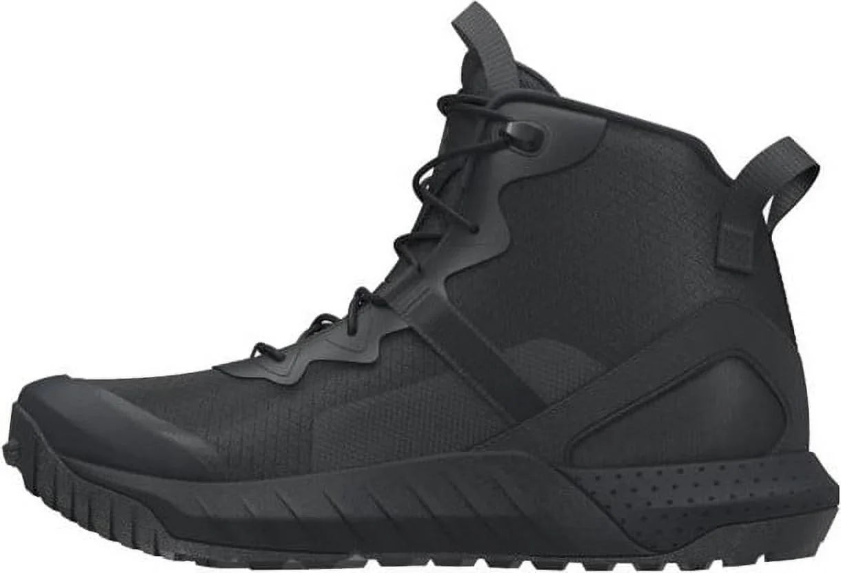 Under Armour Micro  Valsetz Mid Wide (2E) Tactical Boots, Black/Pitch Gray, 9W
