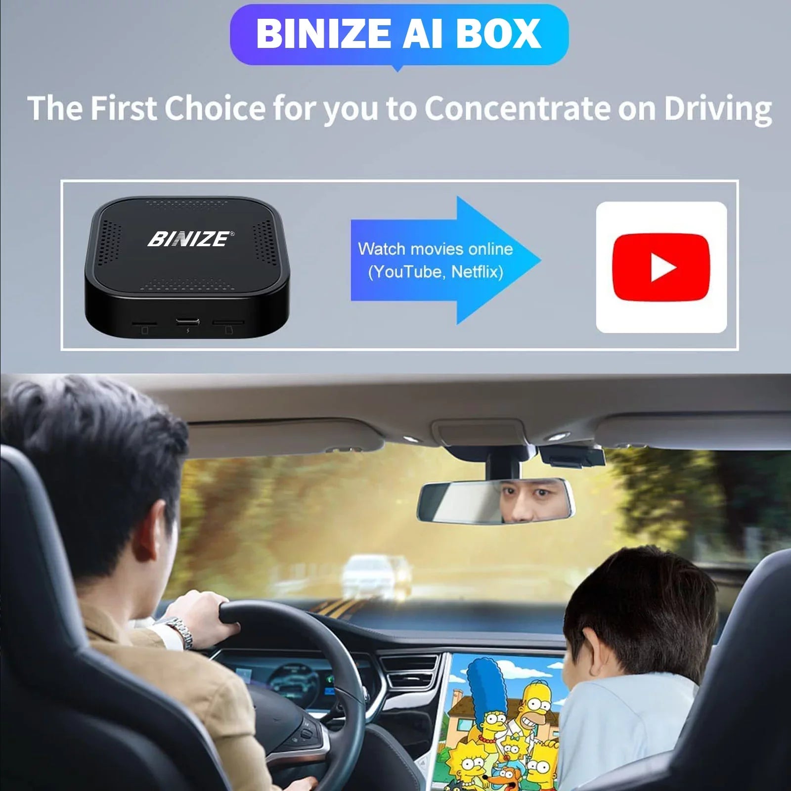 ai Box Android Auto Wireless 4G Cellular,4+64G,8Core, Only Fit for Cars with /Factory Wired CarPlay,Wireless CarPlay&Android System,Built-in Navigation,Support YouTube Netflix,etc