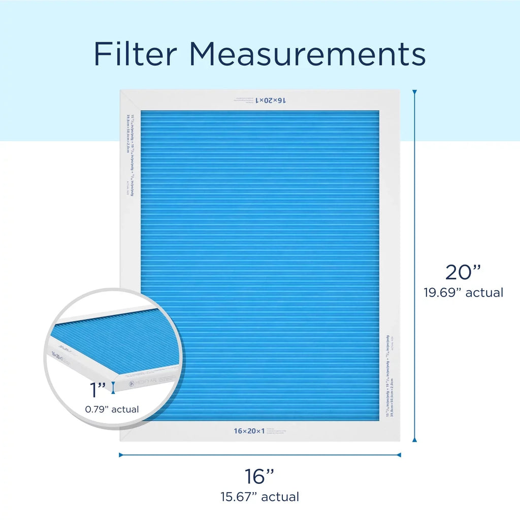Medify Air 16x20x1 Pleated Filter 95% Particles  Air Cleaning ( 13, 2-Pack)