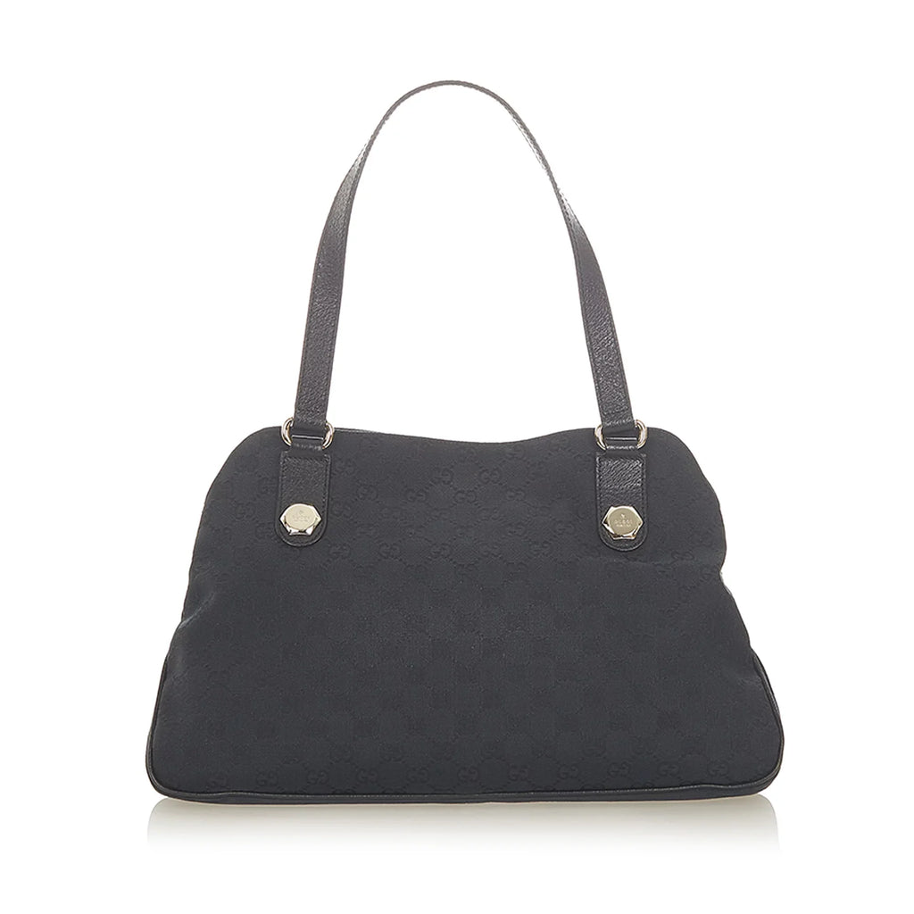 Pre-Owned Gucci  Shoulder Bag Canvas Fabric Black Women (Good)