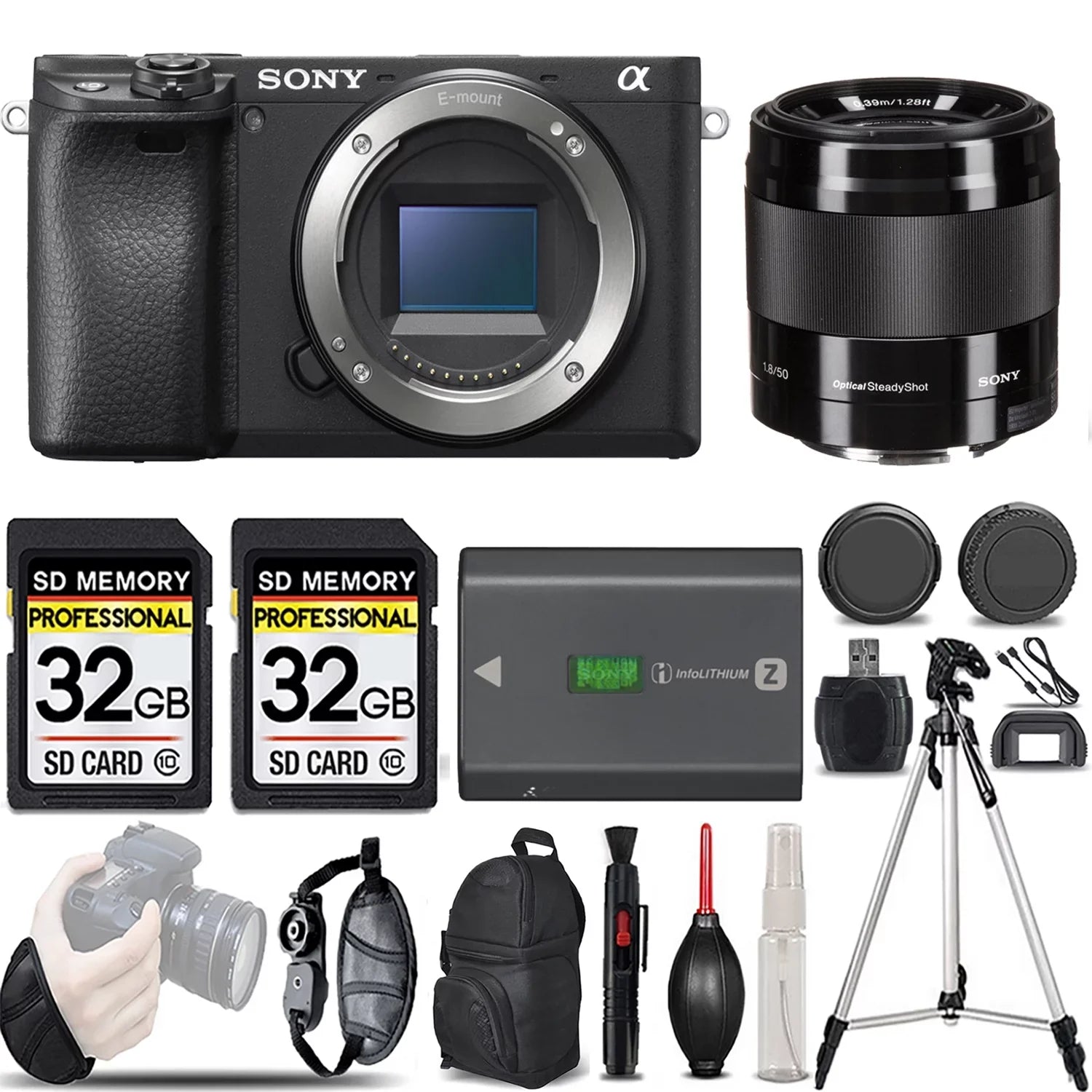Sony a6400 Mirrorless Camera +50mm f/1.8  Lens (Black) -