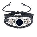 White Music Signature Black Bracelet Braided Leather Woven Rope Wristband
