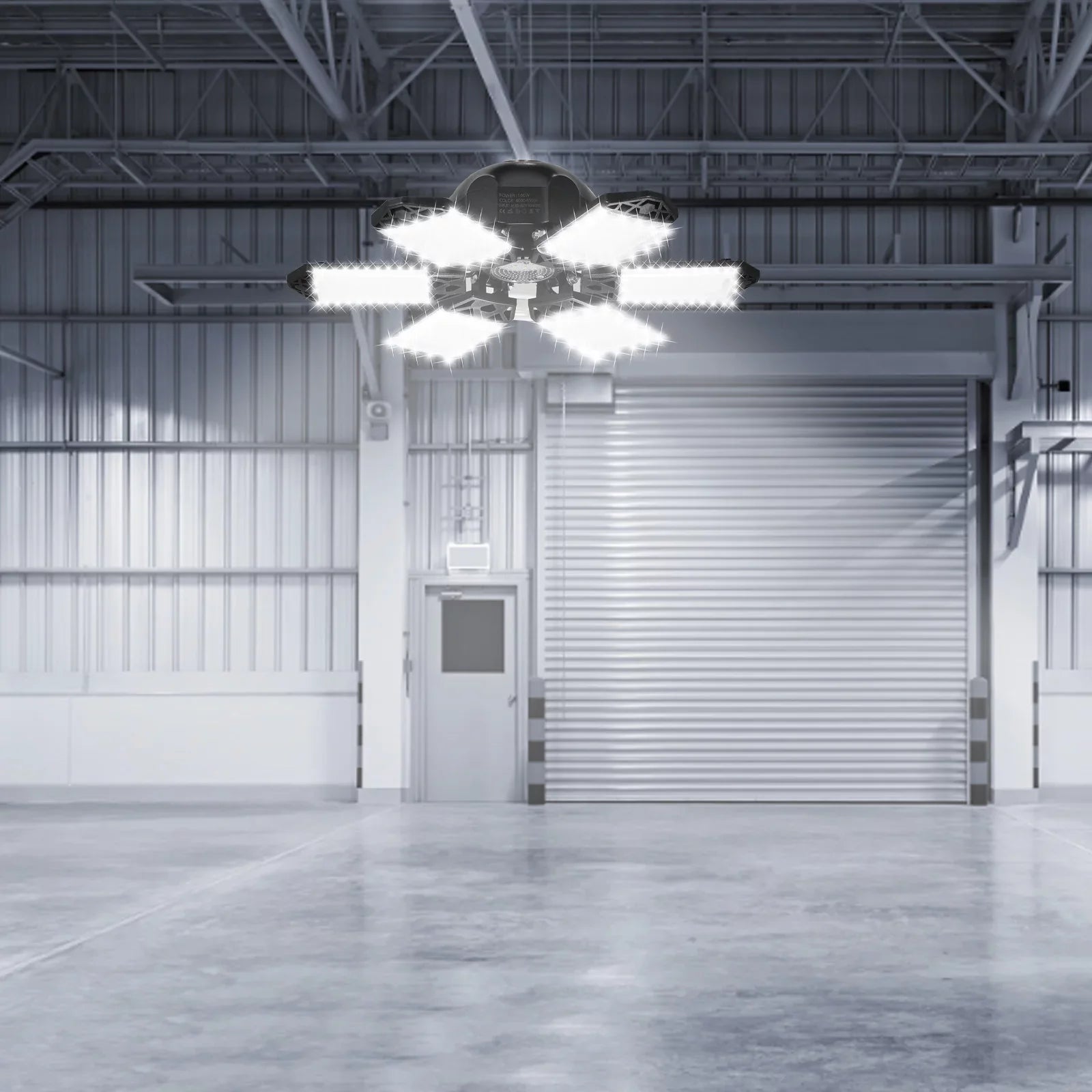 Neoglint 2PCS  -265V 160W 152LEDs Garage Light with 6 Adjustable Panels Deformable Folding Foldable Ceiling Lamp / Base Socket Holder for Garage Warehouse Workshop Basement Gym Kit