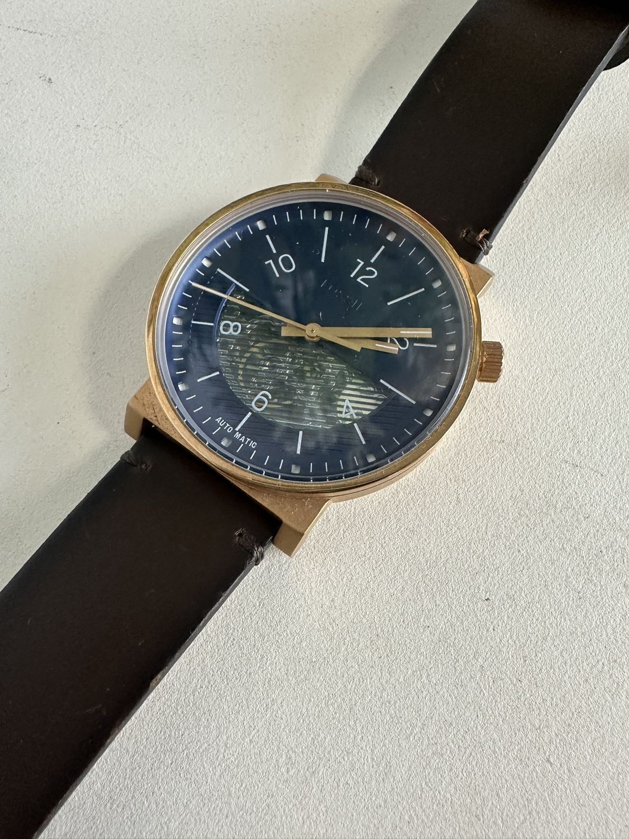 Fossil  Barstow Automatic Brown Leather Watch
