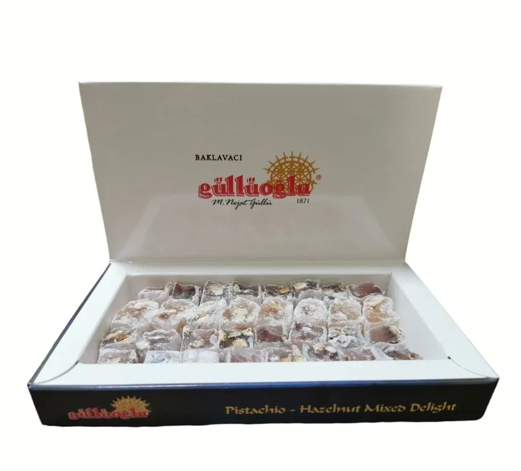 Gulluoglu Turkish Delight Assorted Flavors, 6 Pack (8.8 oz - 250 gr Each), daily fresh shipment from Istanbul/Turkey