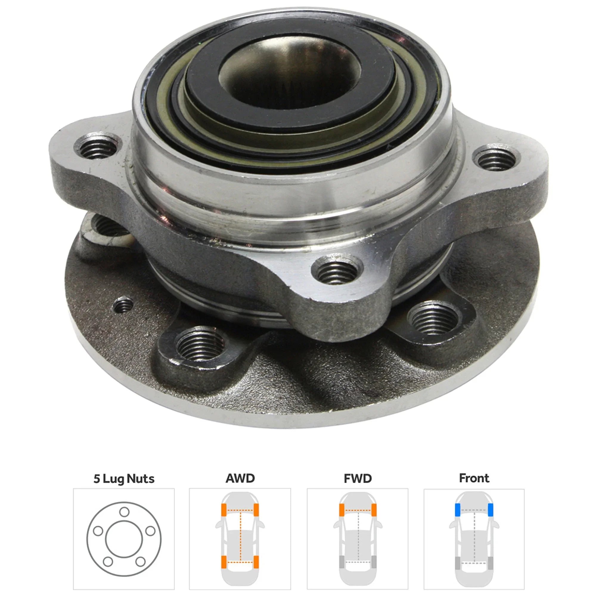 Wheel Hub Compatible with 2003-2007 Volvo  6Cyl 5Cyl 8Cyl 3.2L 2.5L 2.9L 4.4L Front, Left Driver or Right Passenger Bearing included