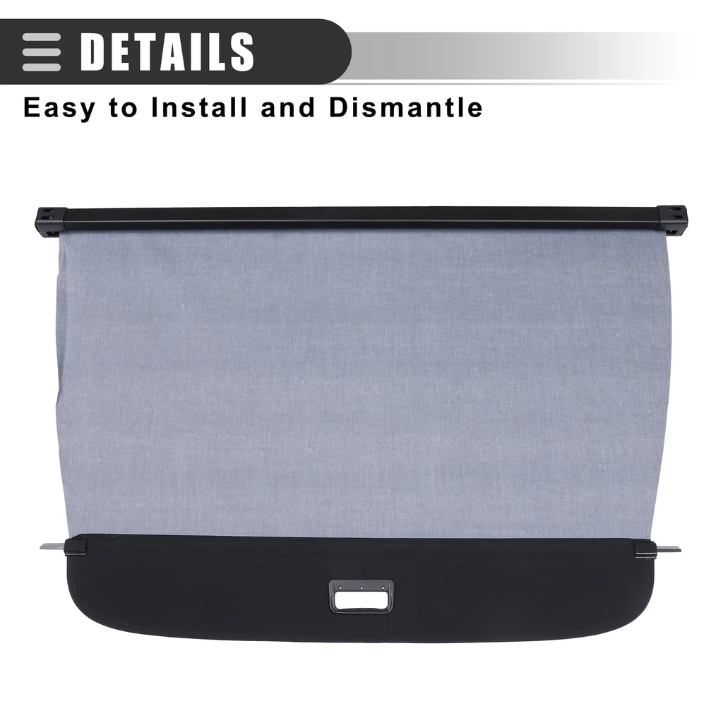 Retractable Cargo Cover Rear Trunk Security Cover Shield Shade for Audi  2016-2022 Canvas Black
