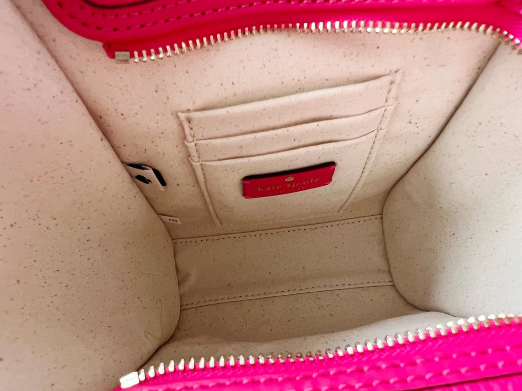 Kate Spade New York Ella Mini Top Zip Tote Crossbody Bikini Pink White Logo