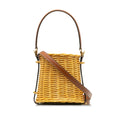 Pre-Owned Authenticated Celine Micro Wicker Bucket Bag Rattan Natural Material Brown DrawstringBag Unisex (Good)