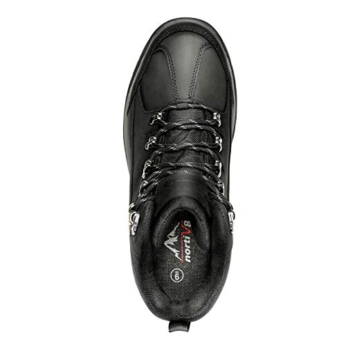8 Men's Leather Waterproof Hiking Boots Mid Ankle Trekking Mountaineering Outdoor Boots Black Size 10   Hiker