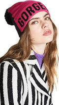 Kate Spade New York Women's Hello Gorgeous Beanie Hat, Black/Pink