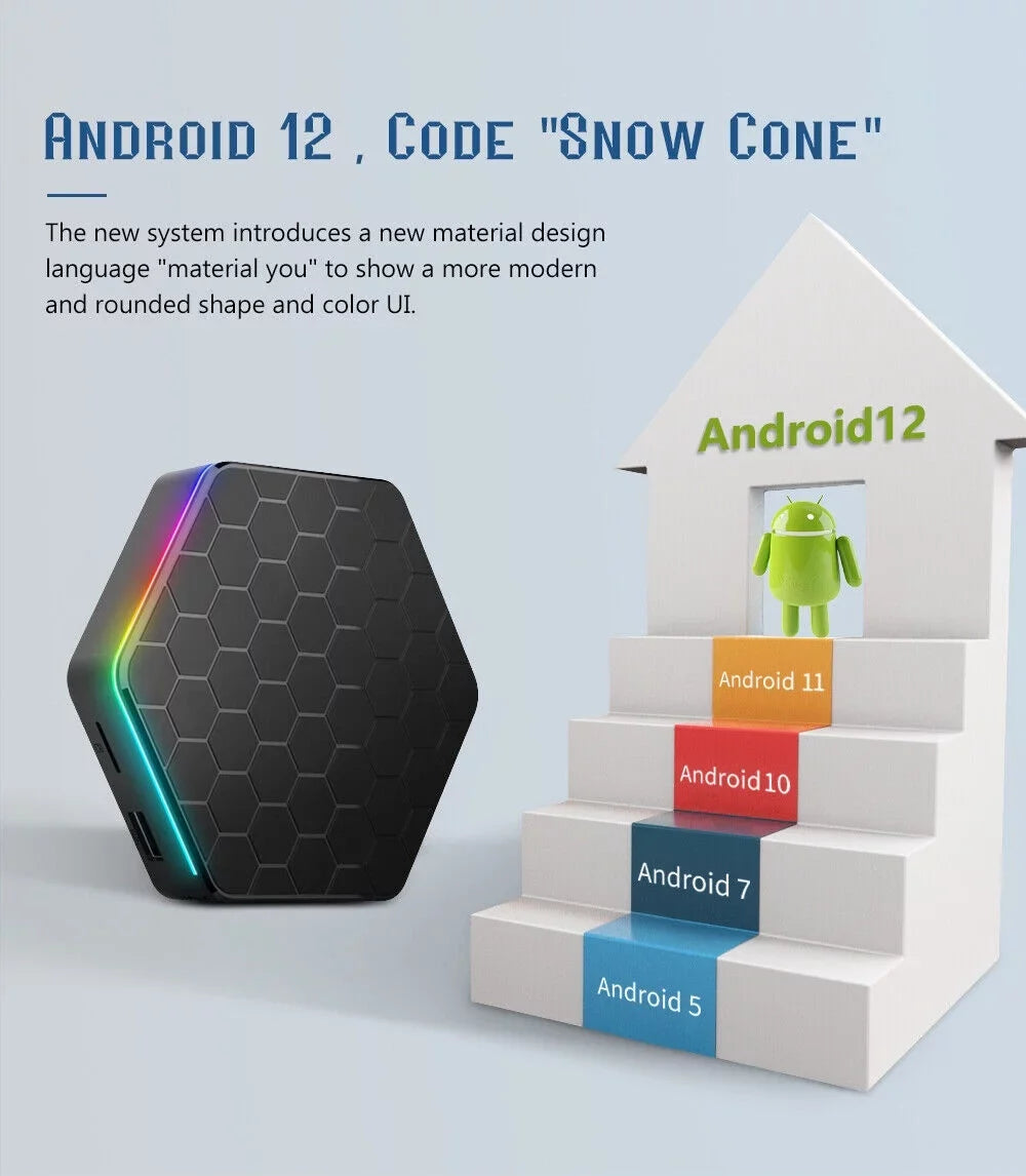 Quad Core 8K  Video 64GB Memory 6K Stream Player 2023  Plus Smart Android 12.0  Box