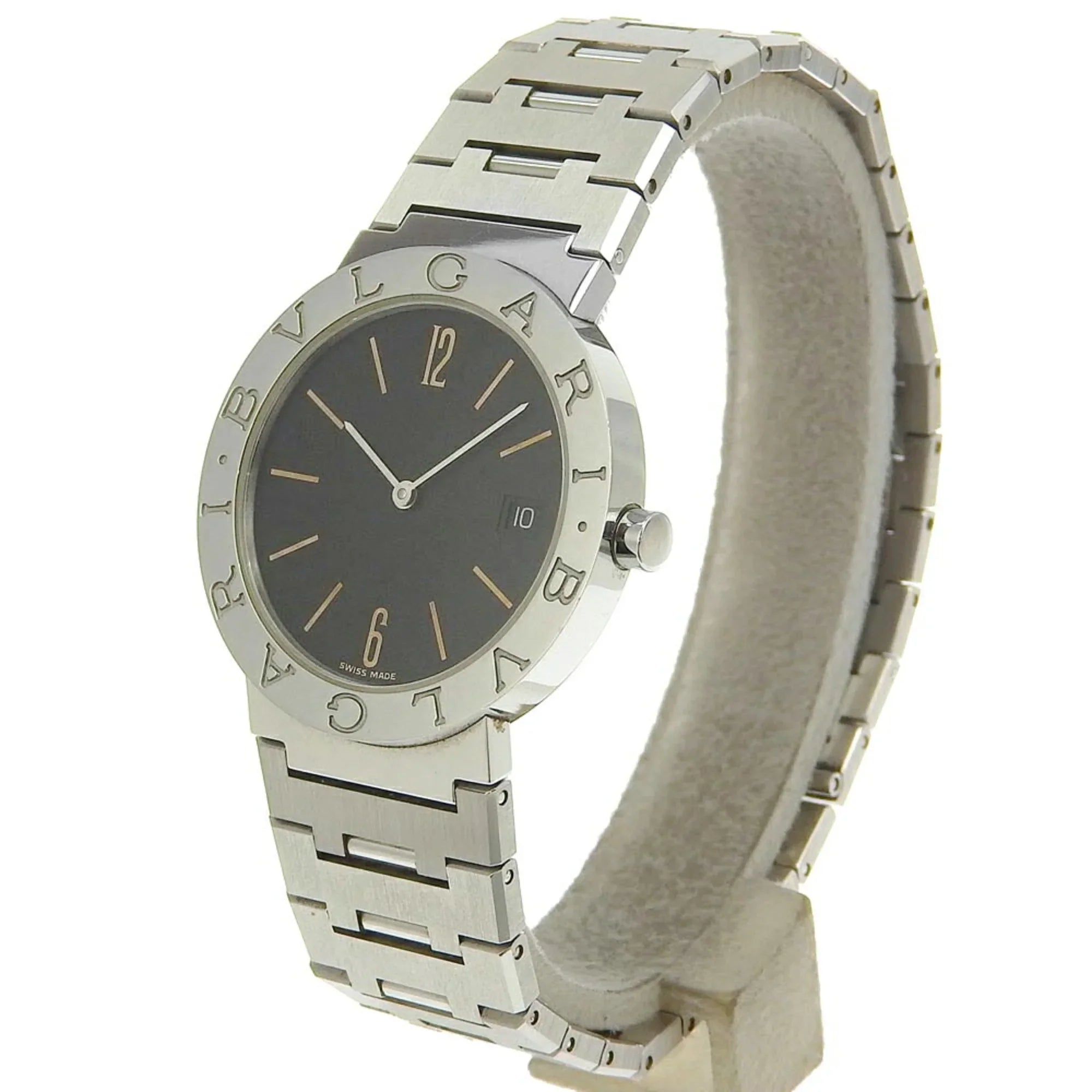 Pre-Owned Bvlgari  Watch  Stainless Steel Quartz Analog Display Black Dial Bulgari Men's  (Fair)