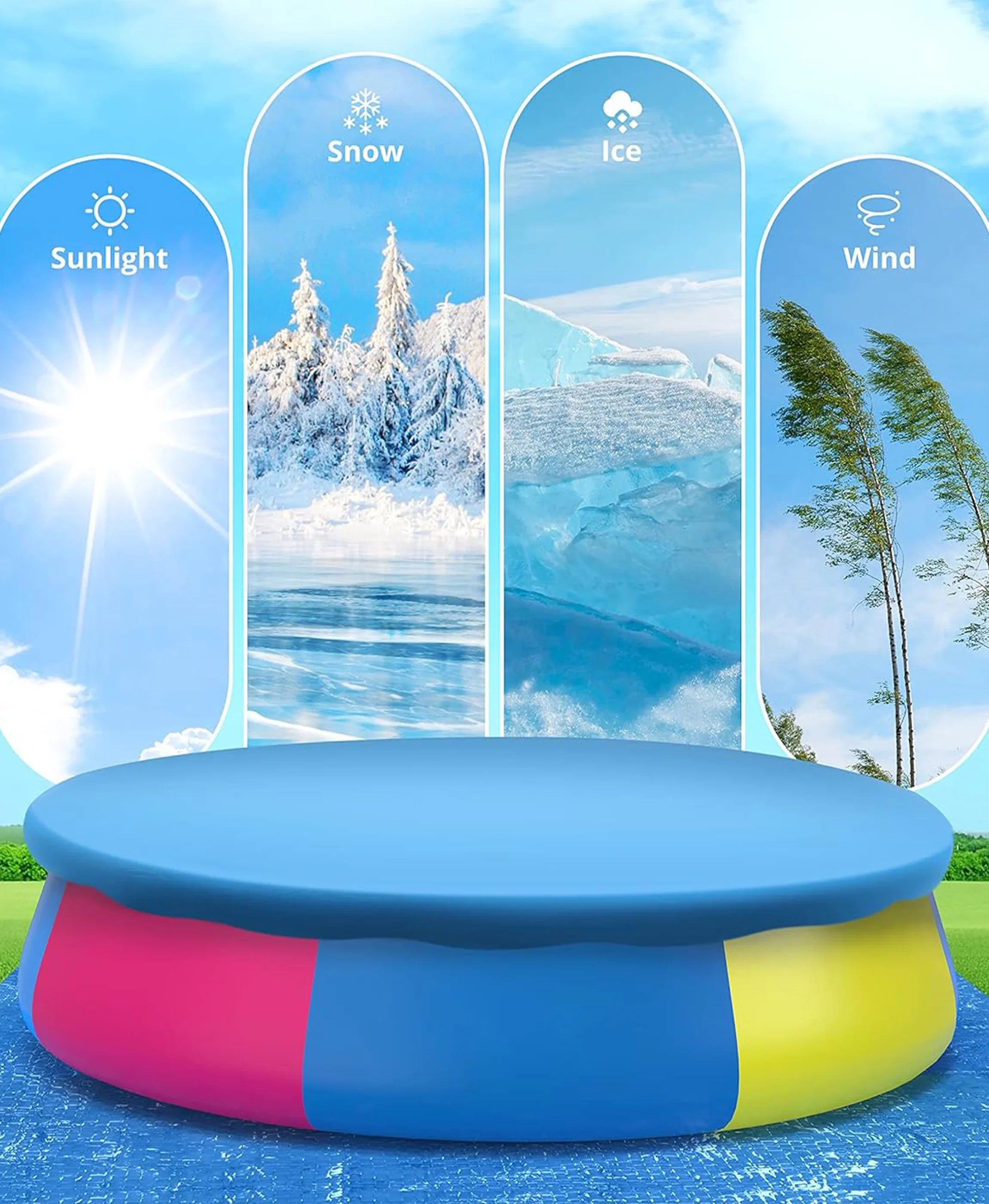 Inolait Inflatable Swimming Pool  Above Ground for Kids Family Water Sport 15' x 36"