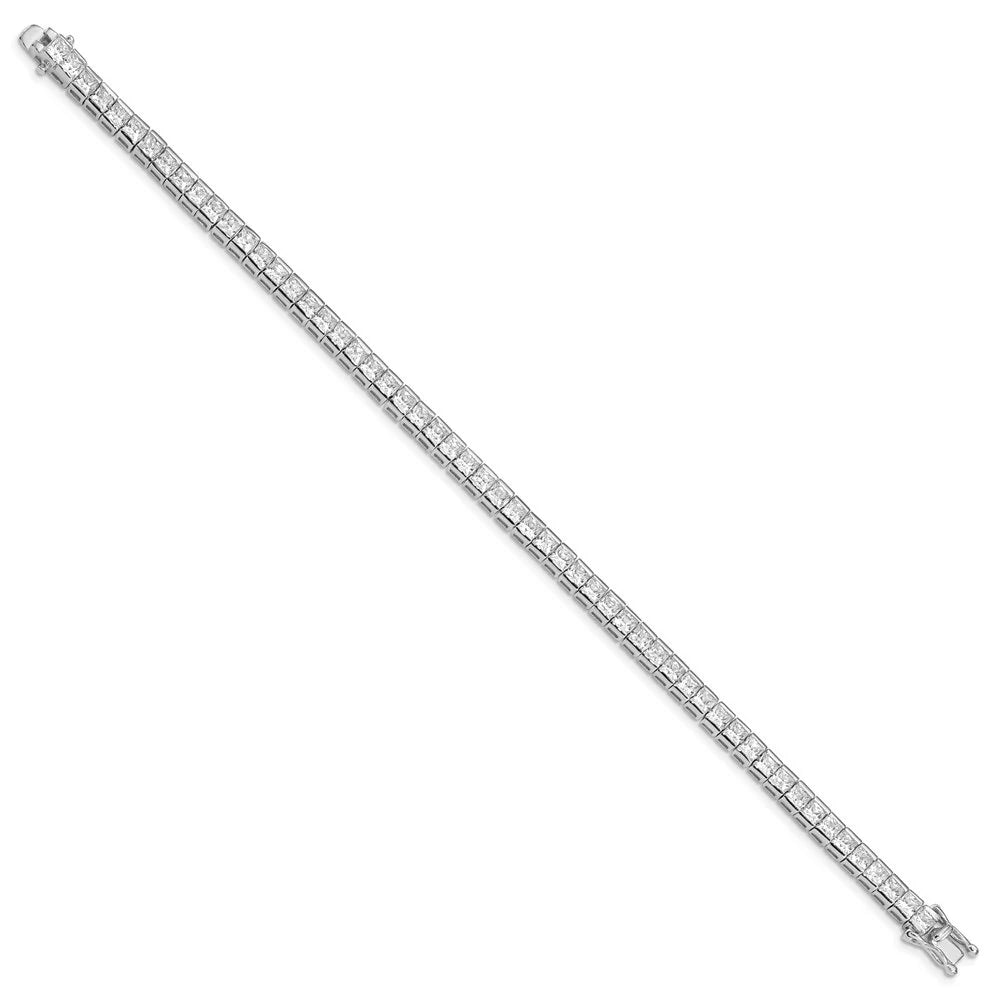 Auriga 925 Sterling Silver Rhodium Plated Zirconia Tennis Bracelet 7.5 inch for Women(- 7.5inch)
