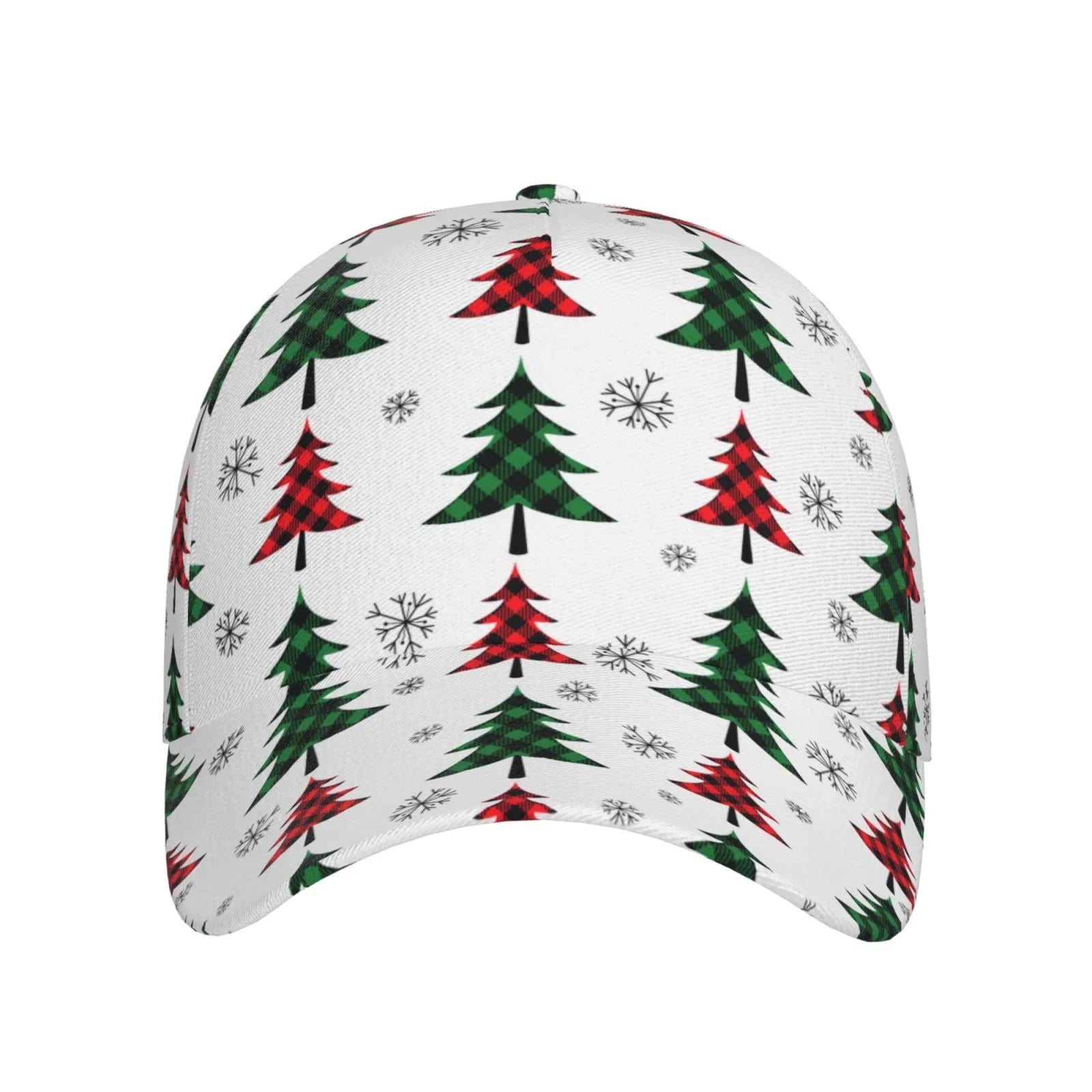 Balery Baseball Cap Adjustable Size for Running Workouts and Outdoor Activities All Seasons Dad Hat(Buffalo Plaid Christmas Trees)