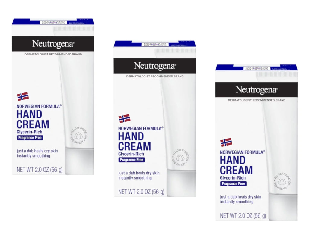 Neutrogena Hand Cream Norwegian Formula Fragrance Free for Chapped Skin 2 Oz 3PK