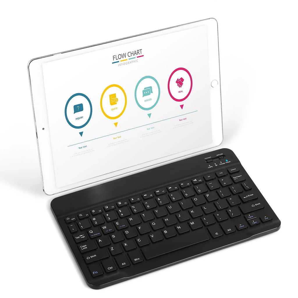 Rechargeable Bluetooth Keyboard and Mouse Combo Ultra Slim Full-Size Keyboard and Ergonomic Mouse for Xiaomi Mi Mix 2S and All Bluetooth Enabled Mac/Tablet/iPad//Laptop - Onyx Black