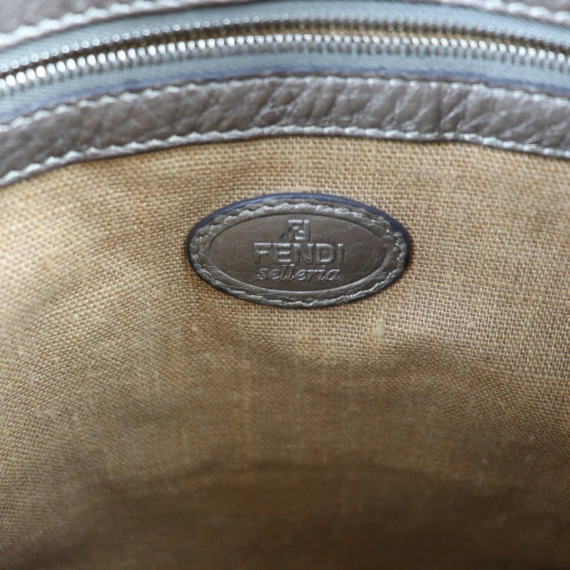 Pre-Owned  Fendi Selleria Shoulder Bag 8BT109 Leather Bronze Silver Metal Fittings Diagonal Hanging (Good)